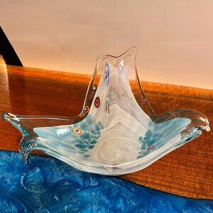 Millefiori Art Glass Murano Style Abstract Bowl Candy Dish